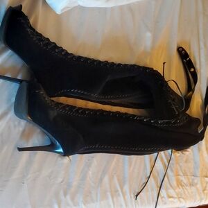 Colin stuart thigh high lace up suede boots